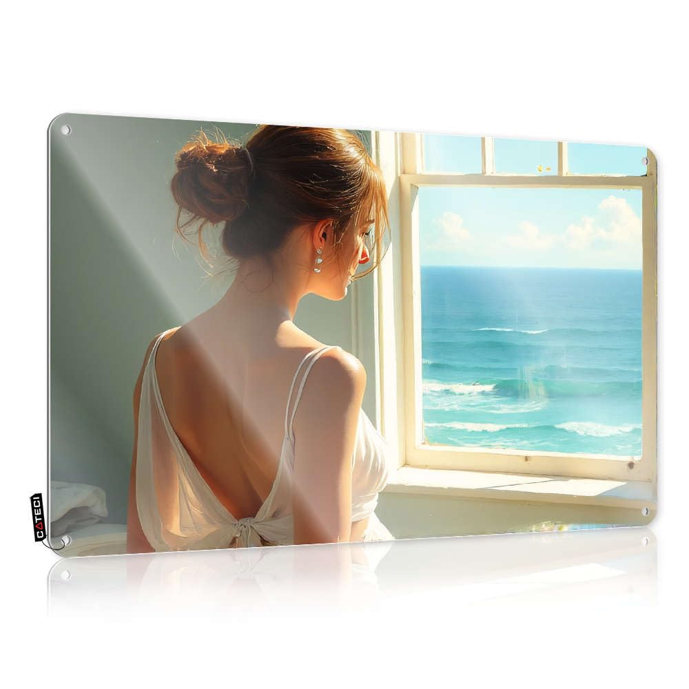 Vintage Wall Art Groomsmen Gift Large A Woman Gazes Out At The Ocean. For Days - Artwork Customizable(30X40CM)