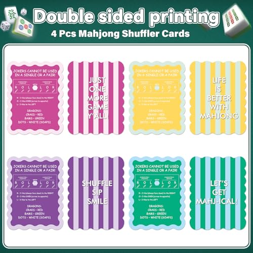 Set de 4 Barajas para Mezclar Mahjong de PVC miniatura 3