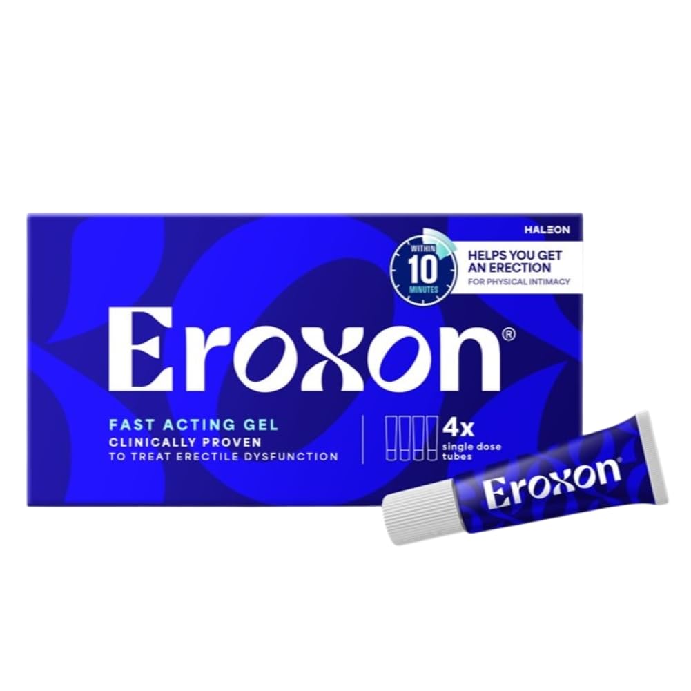 EroxonErectile Dysfunction Treatment Gel, New Clinically Proven Topical Gel, Helps Get an Erection Within 10 Minutes, 4 Single Use Tubes