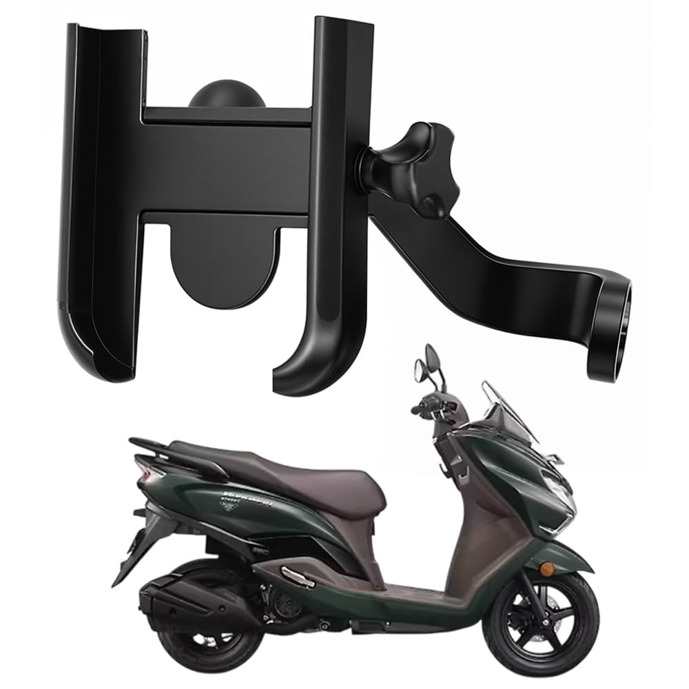 WHIPONE Metal CNC Mobile Holder for Scooter, Scooty & Motorcycle Compatible for Suzuki Burgman Street 125, Mirror Mount, 360° Rotation, Strong Anti-Slip Grip, Wide Adjustable Fit for All Smartphones-picture-25