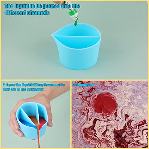 TOYMIS Siliconen Beker Epoxy Paint Pour Cup Rusable Silicone Split Cup 2/3/4/5 Kanalen Dividers Art Giet Benodigdheden… - Image 5