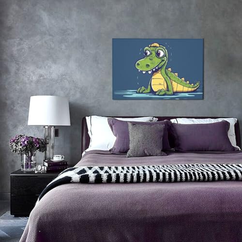 Images décoratives de crocodile en impression sur toile moderne