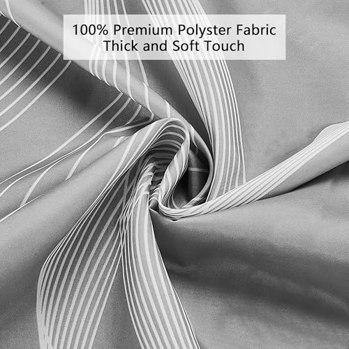 KAIMEIYU Duschvorhang Waschbar Textil Polyester Stoff Bad Vorhang mit 12 Ringen Wasserdicht für Dusche und Badewanne 240 x 200 cm Grau