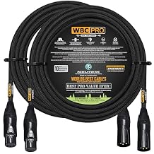 2 Units - 150 Foot - WBC-PRO-Quad Ultra-Silent Ultra-Flexible Balanced Star-Quad Cable with Neutrik Male & Female XLR Plugs & Black Tweed Jacket