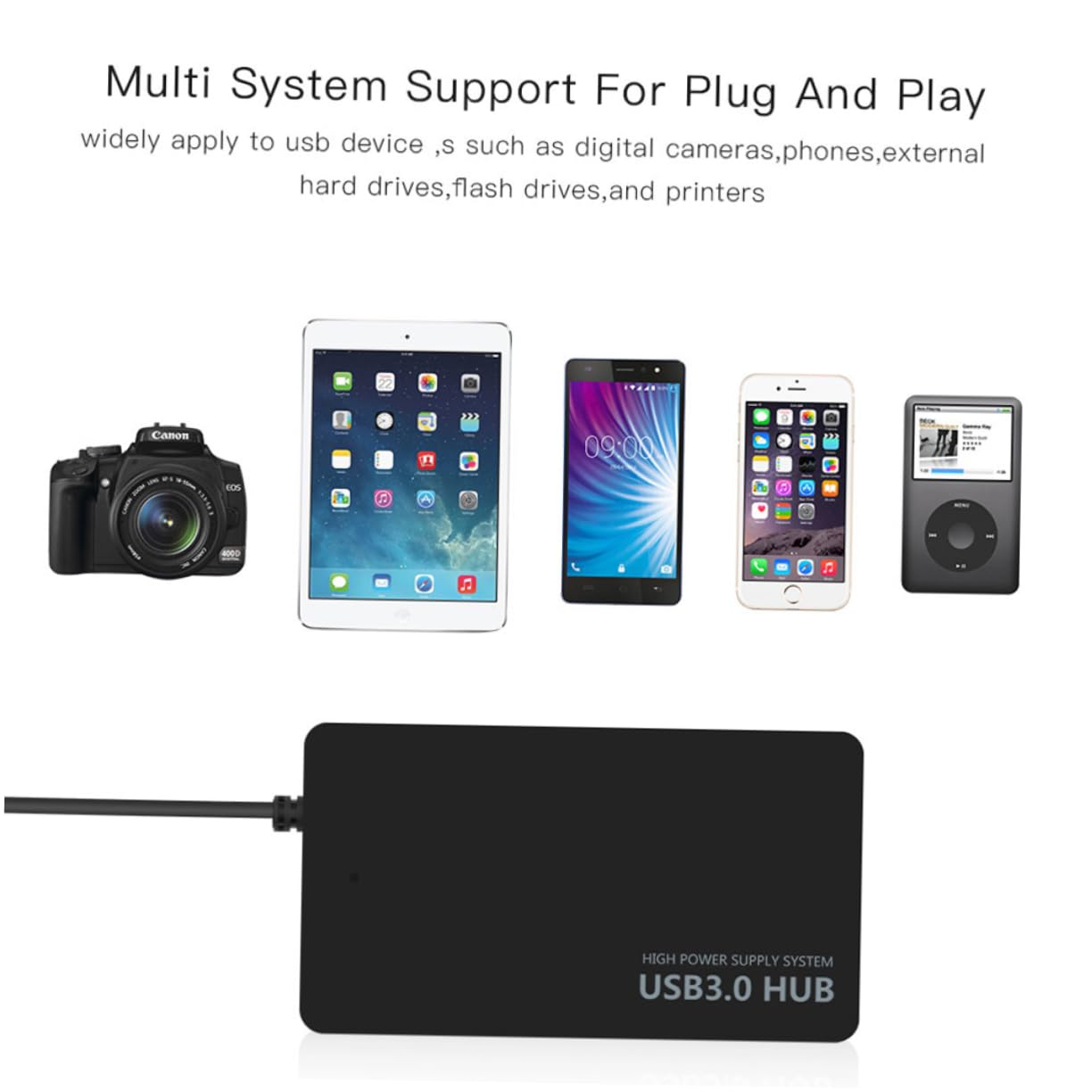 OSALADI 2pièces Hub USB Portable Ports Répartiteur De Données Compact pour Ordinateur Portable Pc Tablette Transfert Rapide Jusqu à avec Indicateur LED