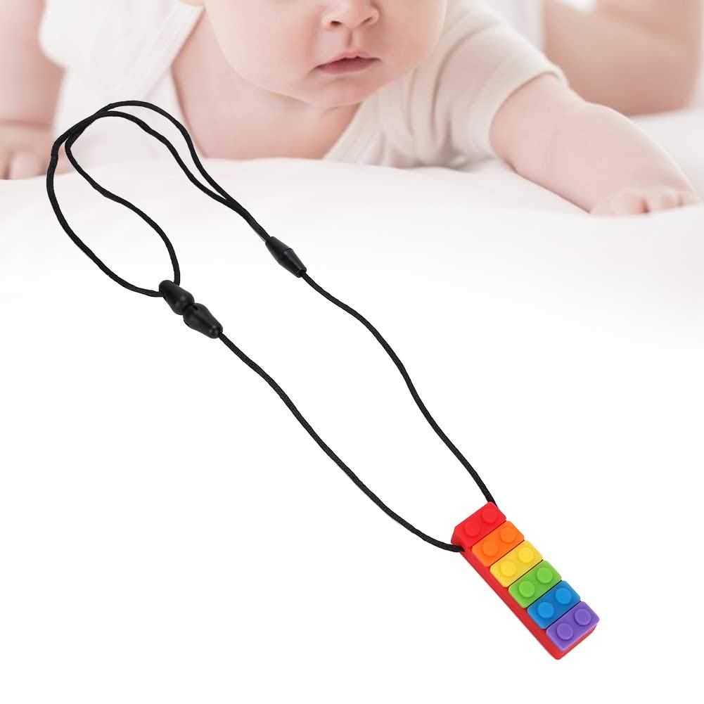 Bamjour Chewy Toys for Autism Sensory Chew Toys for Autism Silicone Temperature Resistant Teething Necklace for Baby Sensory Chew Toys for Kids (red) - Image 4