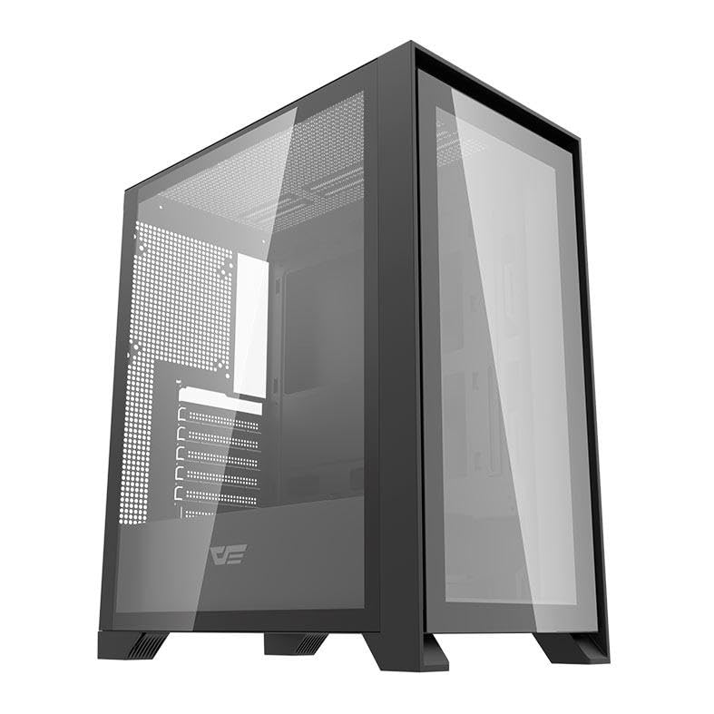 Darkflash DRX70 Glass ATX/M-ATX/Mini-ITX Gaming PC Case with Pre- Installed 4 * 120mm ARGB Fans, Magnetic Detachable Front Tempered Glass panel, Supports 280mm Radiators, USB 3.0, 7 PCI Slots