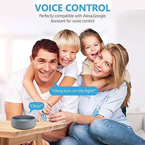 TEEKAR WLAN Alexa lichtschakelaar, voice app-control, smart lichtschakelaar, inbouw voor alle woningen, stille smart… - Image 4