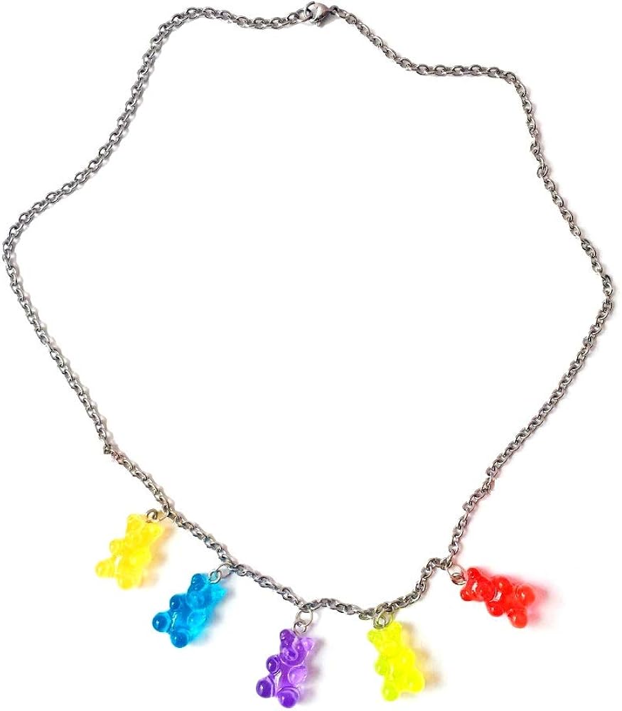 Gummy Bear Necklace Colorful Resin 