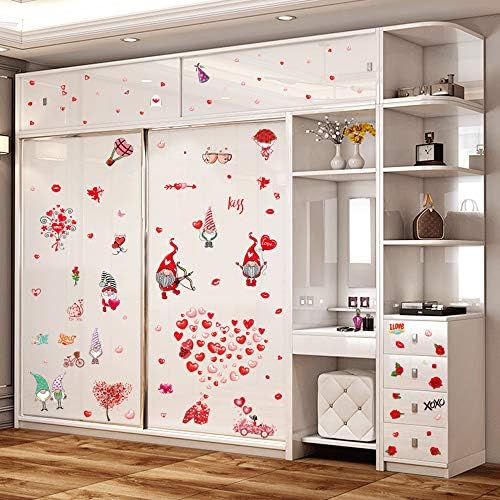 Valentines Window Stickers Valentine Decorations, 9 Sheets Valentines Day Window Stickers PVC Clings Decals Valentines Day Decoration