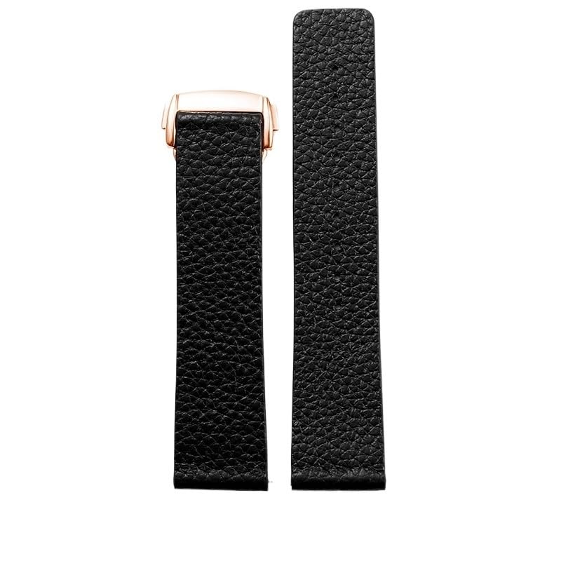 Bracelet montre Omega cuir vachette noir 20mm élégance classique