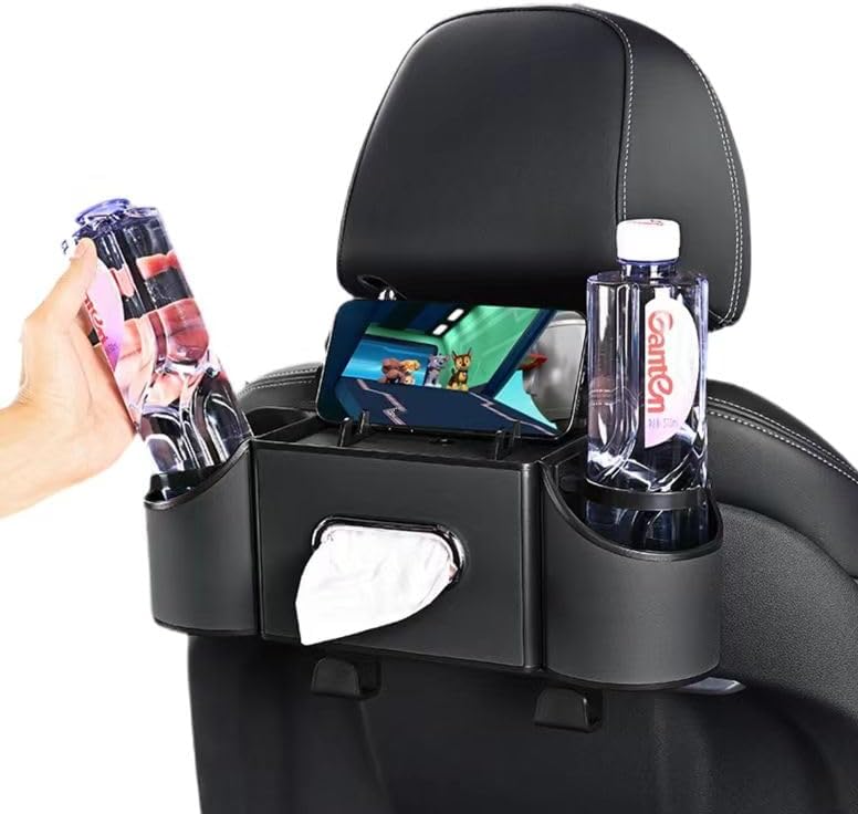 Organizador de asiento trasero de automóvil, organizador de asiento trasero de automóvil con múltiples bolsillos para almacenamiento y organización