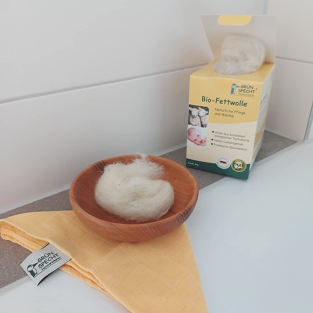 Lana biologica con pannolini di garza