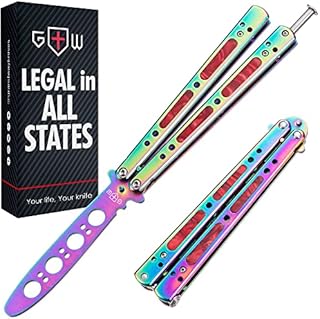 Grand Way Butterfly Trainer Balisong Trainer - Practice Butterfly Knives - Butterfly Knife NOT Real Blade NOT Sharp - Butterfly - Dull Trick CSGO Trainer - Navaja Mariposa K-06