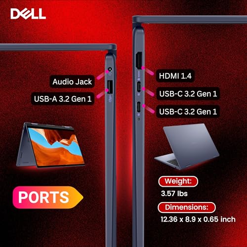 Image of Dell 14 Plus 2-in-1 AI Laptop, 14 inch 2K Touchscreen, AMD Ryzen AI 7 350(>i9-13900H), Copilot+ PC, Backlit Keyboard, Fingerprint, 1080p Webcam, Wi-Fi 7, Windows 11 Pro, Blue(16GB DDR5 RAM | 2TB SSD)