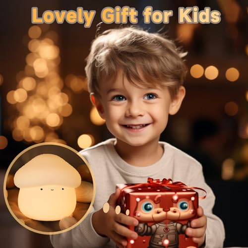 Lámpara de noche seta de silicona para niños blanca miniatura 6