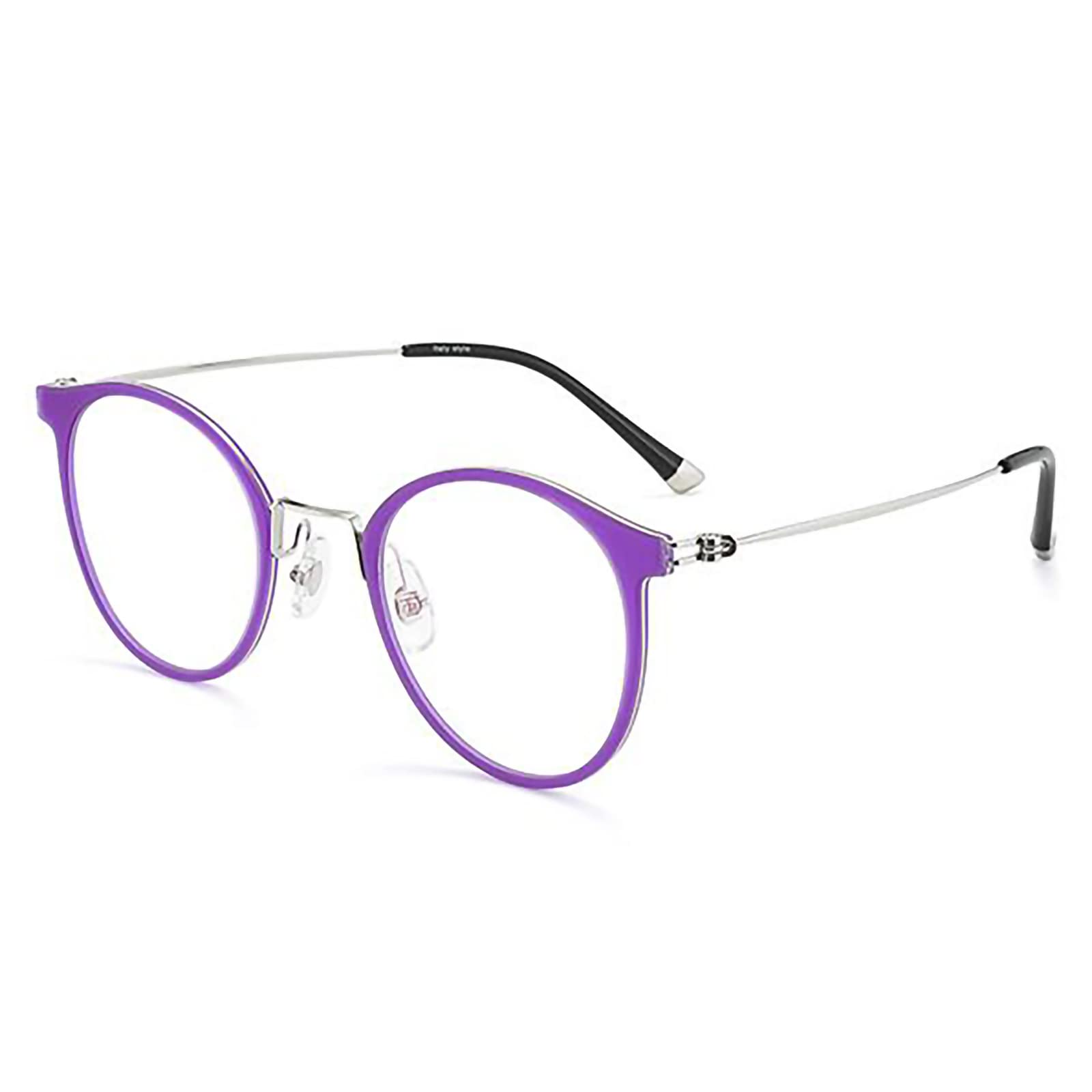 Occhiali Da Lettura Con Blocco Della Luce Blu, Piccoli Occhiali Da Lettura Rotondi Dal Design Retrò Ultraleggeri Anti-fatica, Ottimi Per La Lettura Di Acquisti Di Lavoro(Size:+2.50,Color:viola)