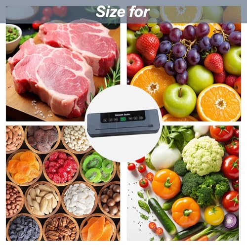 Focenat Maquina Vacio Alimentos, Envasadora al Vacio Alimentos, Envasadora al Vacio Profesional, Envasar al Vacio Maquina con Cortador de Película, Maquina de Envasado al Vacio para Alimentos - imagen 6