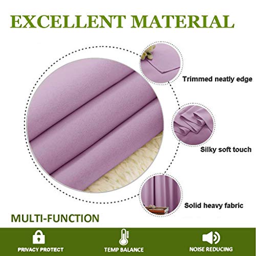 Image of NICETOWN Blackout Curtains for Living Room, Window Curtains Thermal Insulated Room Darkning Drapes, Cold and Heat Reduction Drapes for Kitchen (Lilac, 2 PCs, W42 x L63 inches)