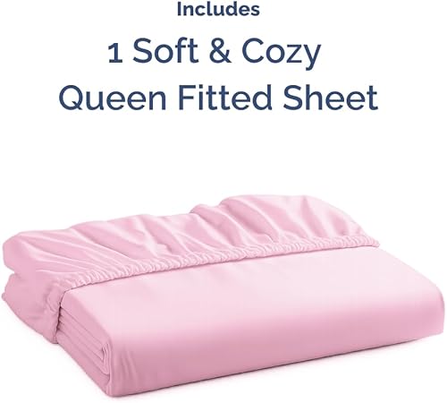 Miniatura 4 de Sábana bajera tamaño Queen, ropa de cama suave con esquinas de 8 a 16 pulgadas de profundidad, transpirable, fresca y sin arrugas, cuidado fácil