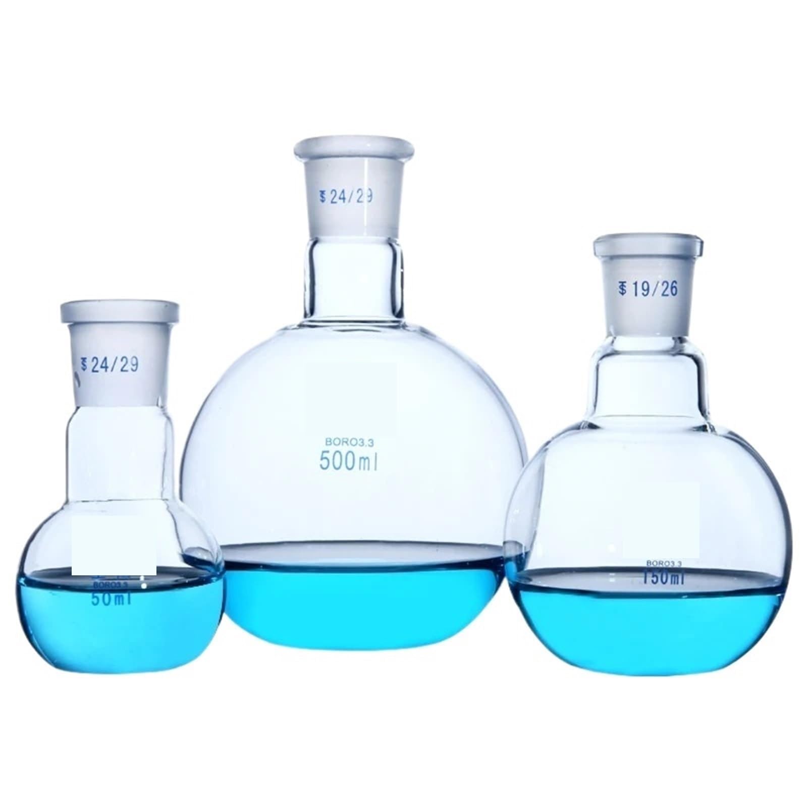 una botella hirviendo, Matraz de un solo puerto de fondo plano de vidrio de borosilicato grueso, resistencia al matraz estándar de laboratorio(250ml caliber 24mm)