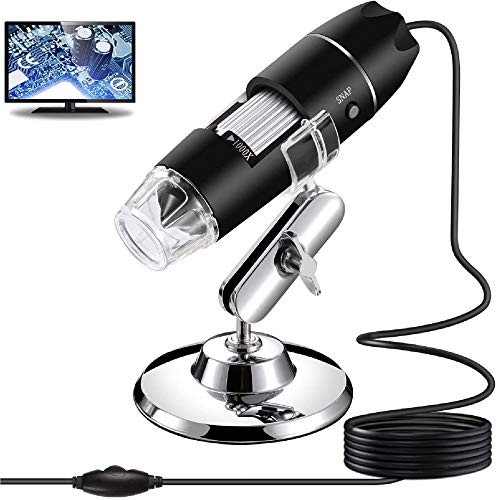 Microscope Numérique USB Portable - Endoscope Caméra Zoom 50X à 1000X - Intensité 8 LED Réglables - Microscope Digital avec Capture Photos et Vidéos - Autofocus Réglable - Compatibilité Windows et Mac