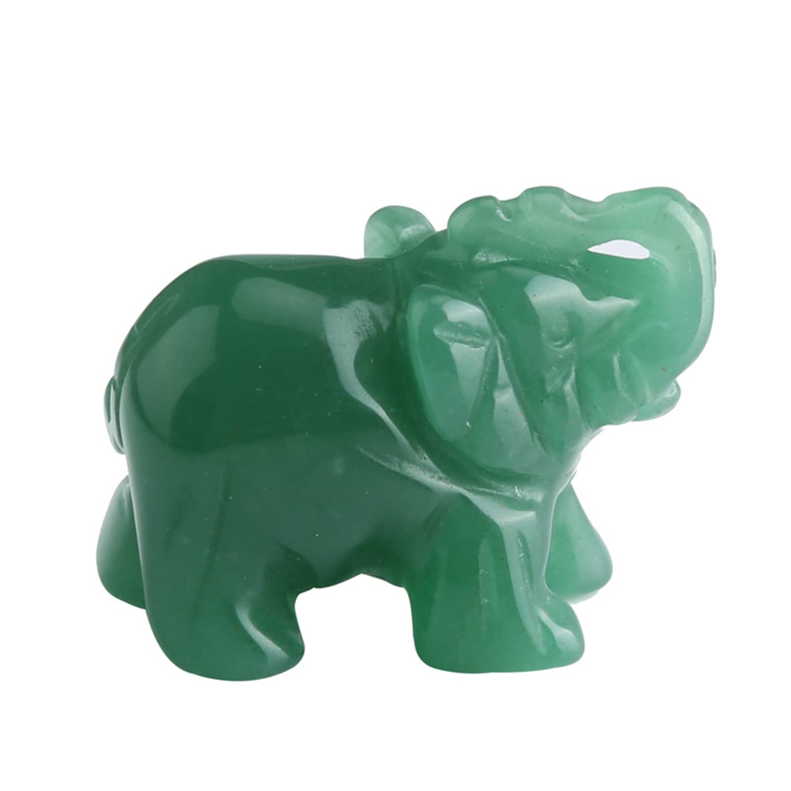 AXX Crystals Healing Stones Elephant Decor Rose Quartz Green Aventurine Elephant Polished Natural Gemstone Statue Cute Elephant Crystal Set 1.5" (Green Aventurine)