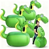 Hiboom 4 Pcs Giant Inflatable Hopping Toys 51 Inch Bouncer Animal Toys Ride on Toy Hopping Toy Hopper for Birthday Party Gifts Supports up to 250 Pounds (Dinosaur)