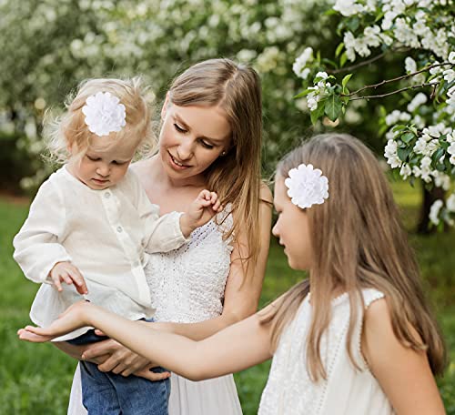 Cinaci 24 Pack/12 Pairs Solid 2.8" Chiffon Flower Fully Lined Alligator Hair Clips Duckbill Barrettes Accessories For Baby Girls Infants Toddlers Kids #TOP2