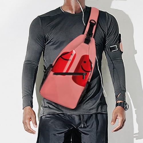 Bolso Sling Crossbody Casual para Senderismo Rojo miniatura 7