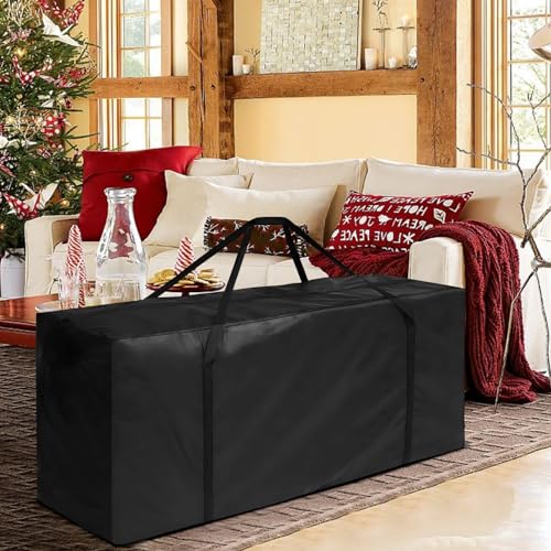 Image of widesmile 2 Pack 670L Extra Large Garden Cushion Storage Bag Heavy Duty Waterproof Outdoor Furniture Cushion Storage Bag 173x76x51cm with Handle and Zipper