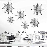 Winter Wonderland Snowflakes Party Decorations 3D Card Hanging Paper Centerpieces for/Birthday/Christmastree/New Year/Baby Shower/Wedding Party/Shopwindow Supplies (Mirror Silver)