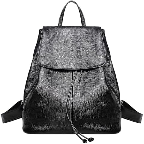 Genuine Leather Backpack Purse for Women: Fashion Ladies Full-Grain Leather Convertible Backpack Bag for Travel - Black Cover