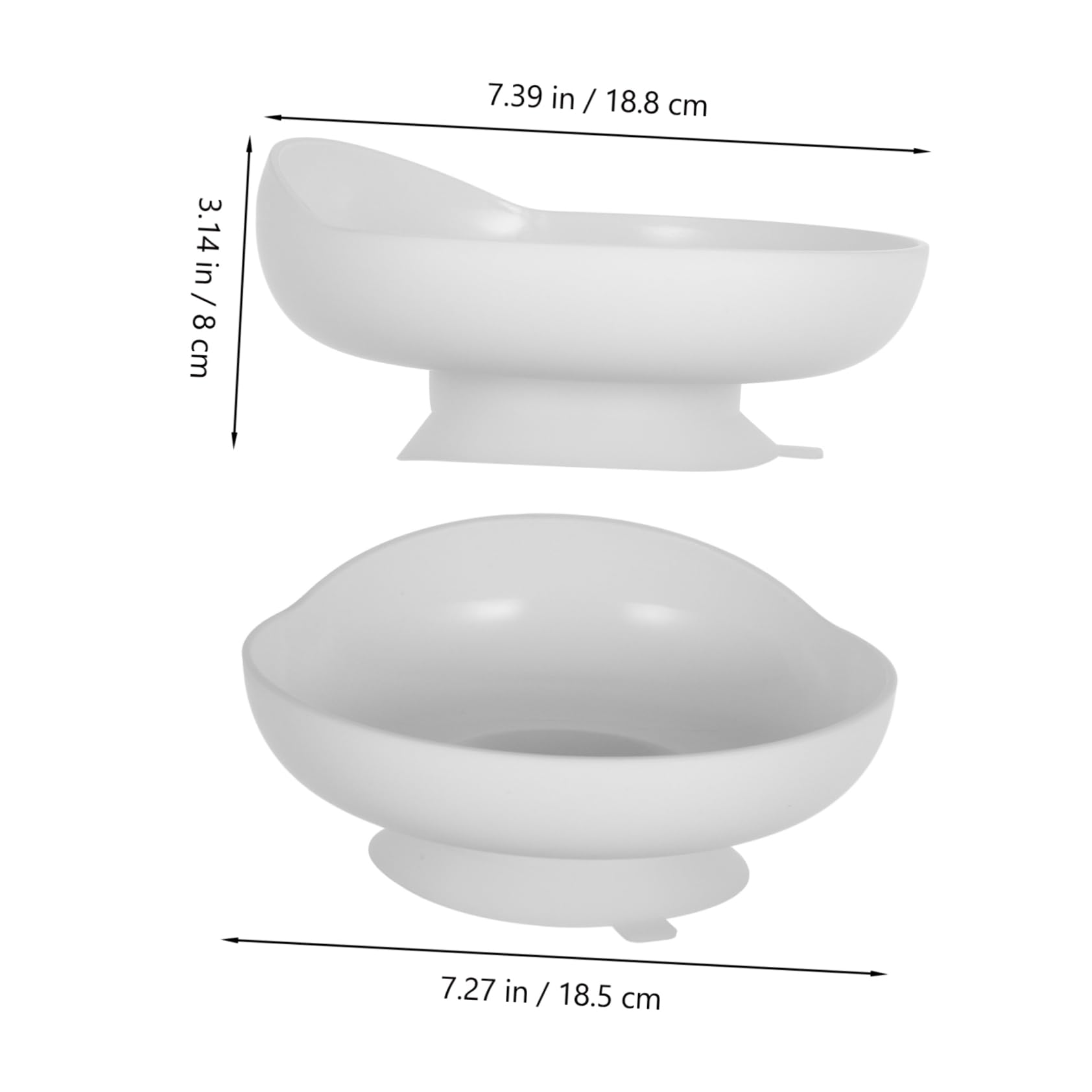 KOMBIUDA Feeding Tray for The Elderly Adaptive Dinnerware Adaptive Bowl Senior Feeding Bowl Scooper Bowl Training Dinner Bowl Adaptive Plates Smoothie Bowl Scoop Plate White