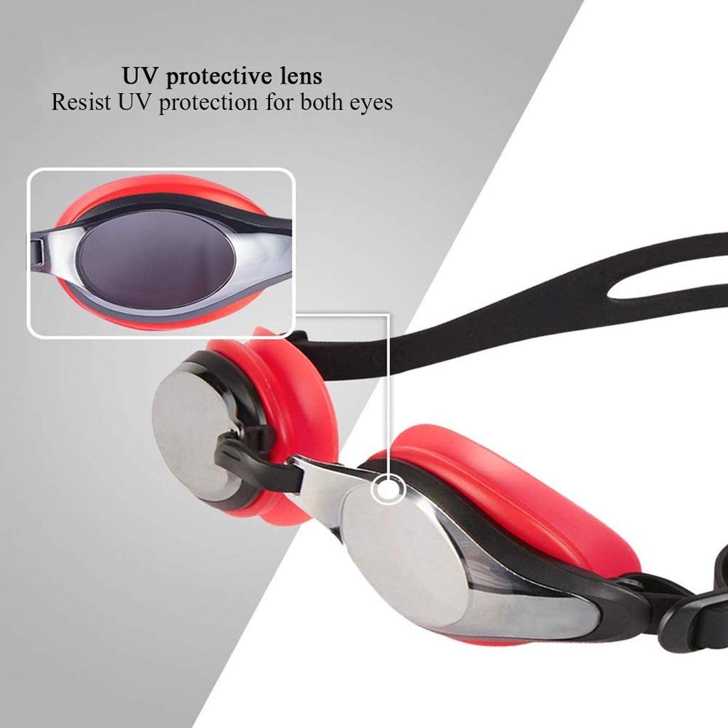 Occhialini da Nuoto, Occhiali Nessuna colatura Anti Nebbia Protezione UV Occhialini da Nuoto Triathlon Uomo Donna Gioventù Scherza Il Bambino, Lenti UV Protection(Blue,White)