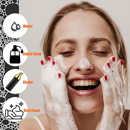 2 Oz Empty Foam Pump Bottle (12PCS) Travel Foaming Soap Dispenser for Hand Soap, Lash Shampoo Cleanser(Black&Gold Pump&Black Cap)2