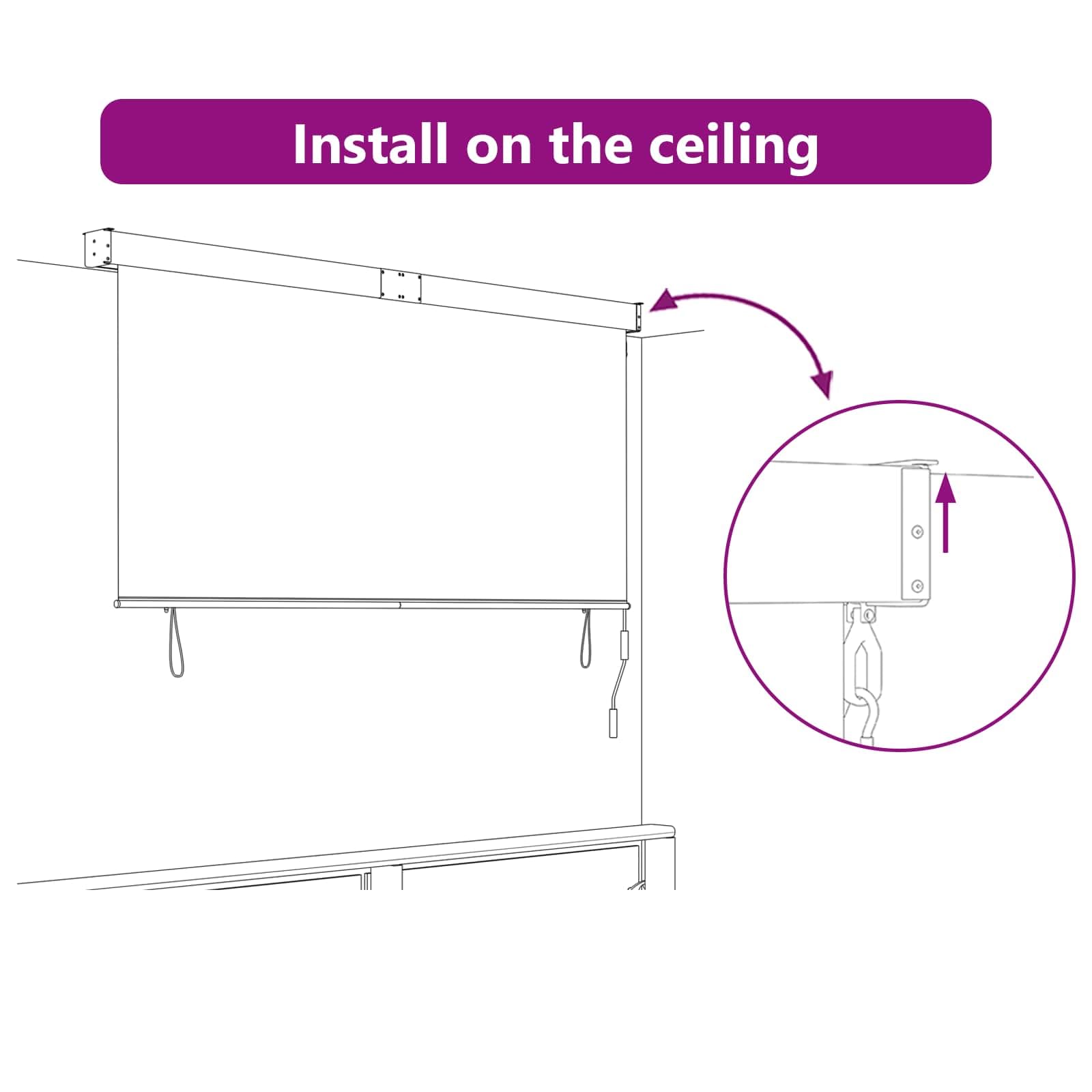 Estor exterior antracita 200 x 250 cm, tejido de aluminio con manivela, protección solar UV, privacidad, opaco, estor térmico para balcón, terraza, jardín, enrollable, montaje en techo