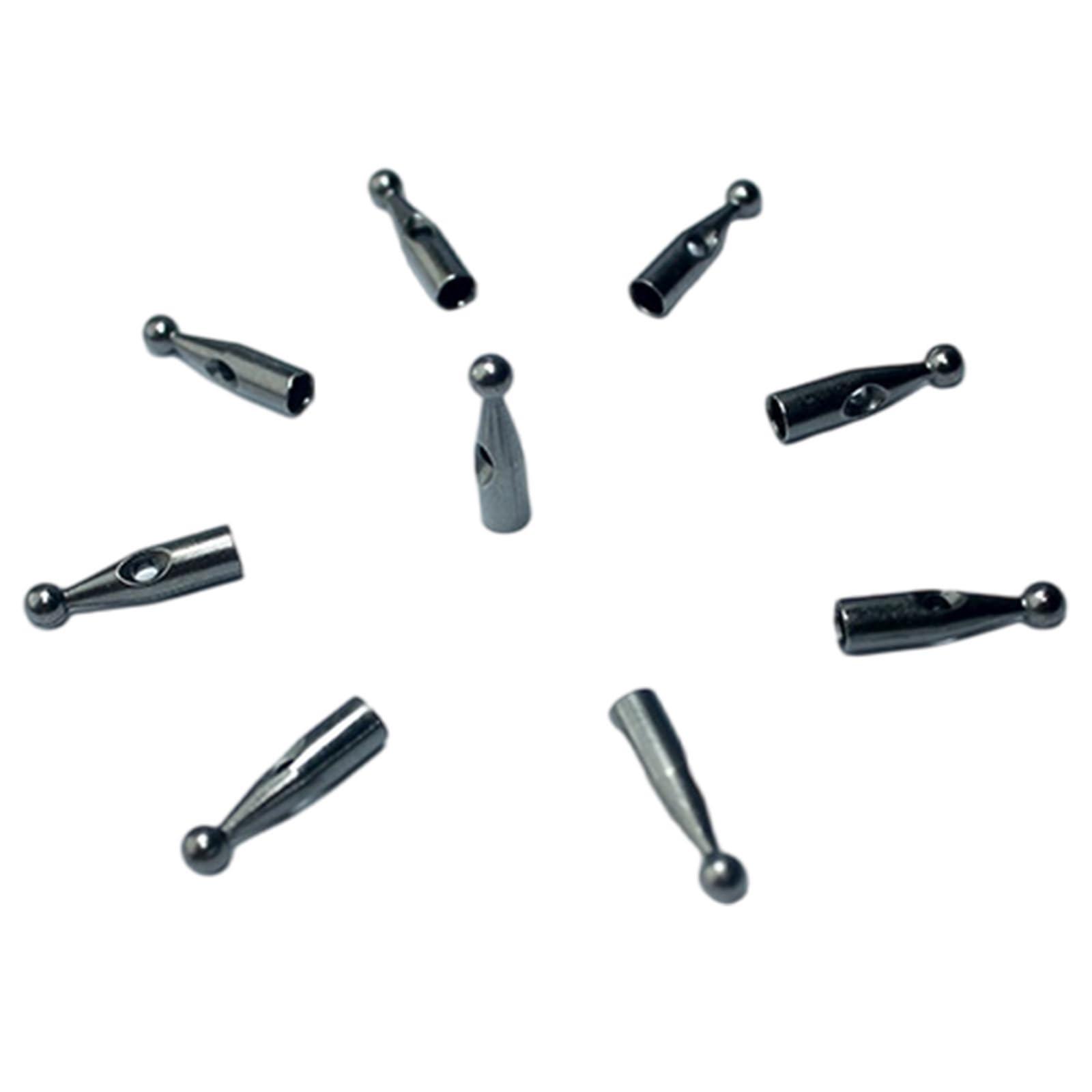 HGENAHGTF 10pcs Umbrella Tail Beads Metal End Caps for 4mm Umbrella Repair and Metal Tips for 4mm Diameter Bone End Tips