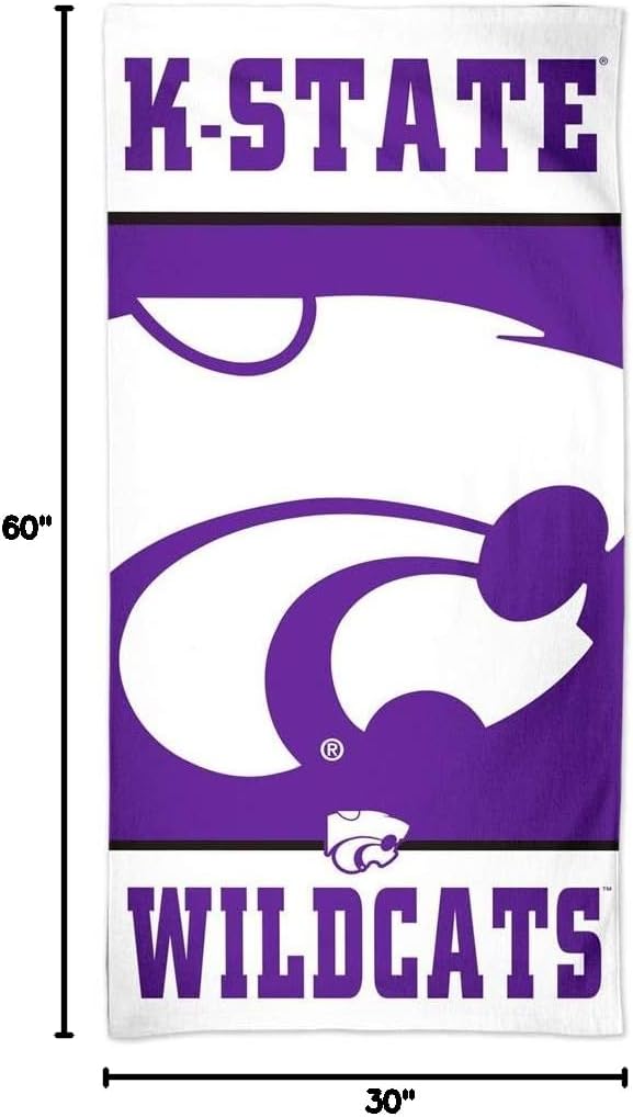 Kansas State K-State Wildcats 30" x 60" Deluxe Plush Spectra Beach Towel