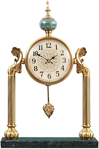LMMDDP Personality American - Reloj de mesa con asiento oscilante, reloj de escritorio, mesita de noche, reloj europeo de pie
