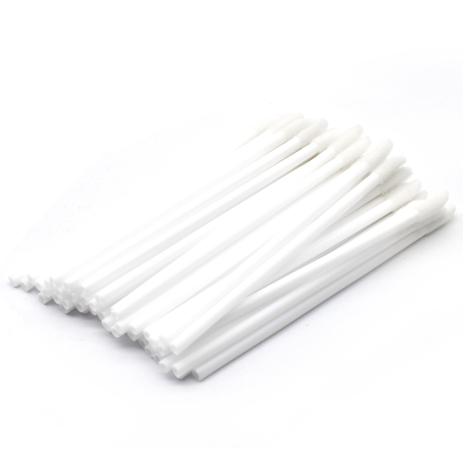 Desechables Brochas para labios Varitas,200 Piezas aplicador de lápiz labial,pinceles de labios correctores de brillo labial, herramientas de maquillaje para labios y ojos (Blanco)