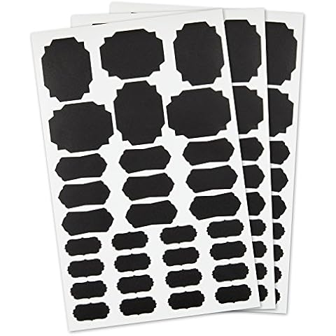 Klagena Stickers for Labelling, Chalkboard Stickers, Art Vinyl Decal Sticker Kitchen Labels / Blackboard Foil Sticker, 3 Sizes, 14 Sheets, 181 Stickers Cover