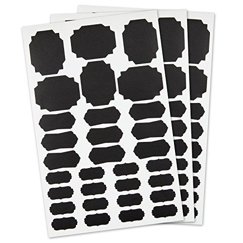 KLAGENA 93 - Pegatinas de pizarra para escribir en 3 tamaños diferentes - Pegatinas de pizarra, vinilo, etiquetas de cocina, pegatinas de pizarra, etiquetas de pizarra, etiquetas de cocina