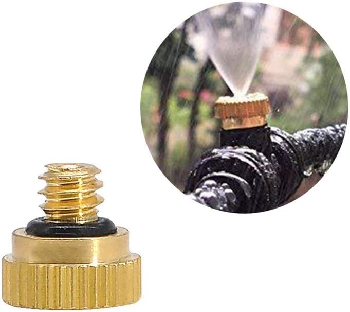 Pressure atomizing misting Sprayer, Garden Sprinkler Low Pressure Water Fog Mist Nozzle Misting Spray Sprinkler Head Cool Garden Water Mister 5/10pcs Brass Fog Mist Nozzle(10pcs)