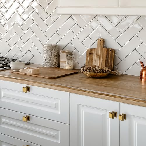 Image of Ravinte 25 Pack Antique Brass Square Kitchen Cabinet Knobs,Zinc Solid Drawer Pulls,Farmouse Cabinet Handles for Cupboard, Closet, Dresser and Bathroom, Modern Cabinet Hardware for Cabinets