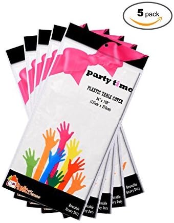 Disposable Heavy Weight Plastic Party Tablecloths Large 54"x108" White. -Pack Of 5-