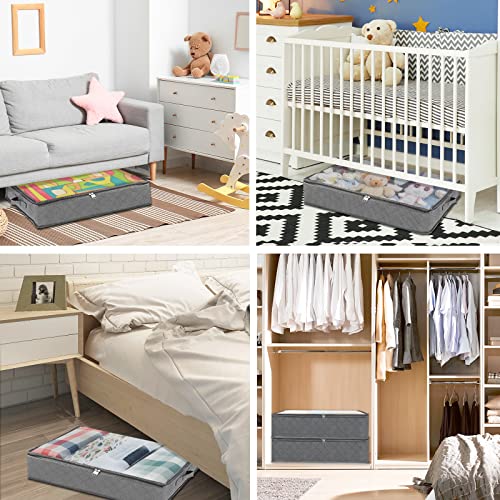 image for Fixwal 4 Pack Underbed Storage Containers Foldable Clothes Storage Bag