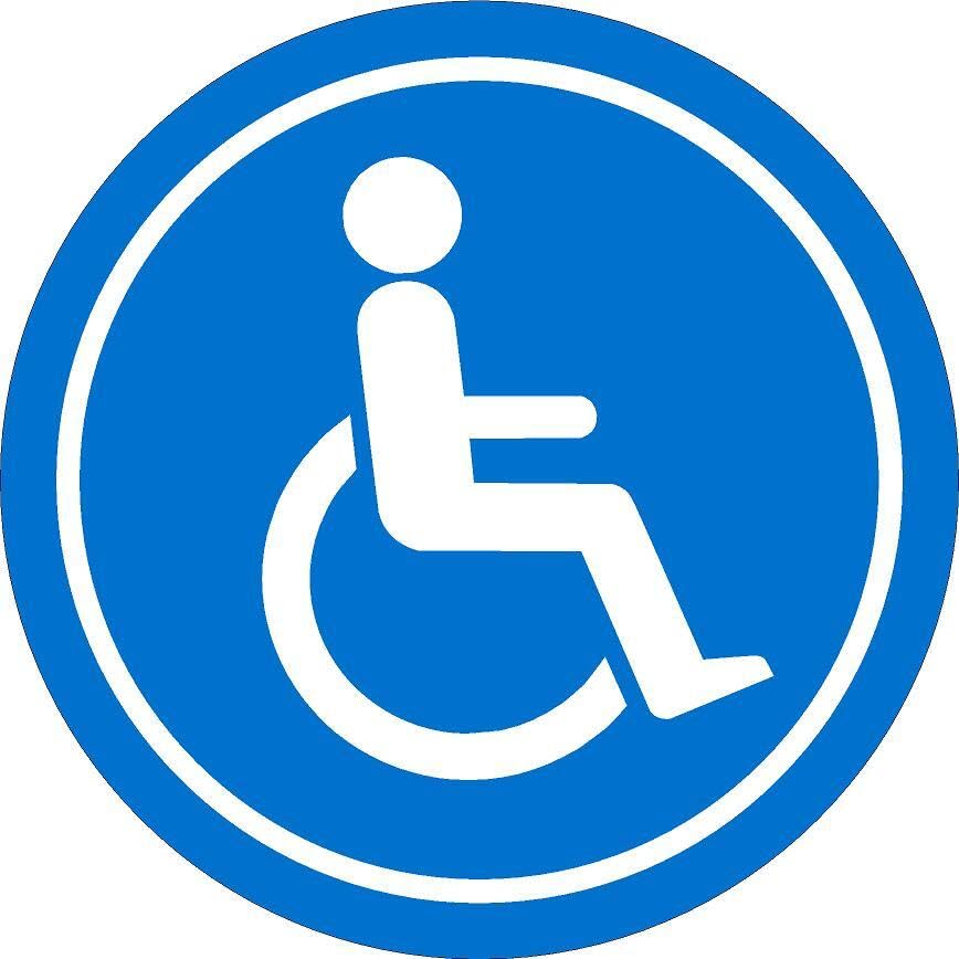 Disabled sign. Floor sticker - Self adhesive floor graphic (200mm x 200mm)