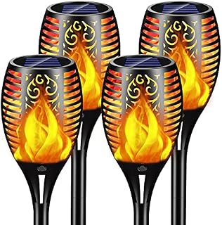 Infray Solar Lights Outdoor Garden, Upgraded LED Solar Flame Lights Flickering Dancing Torch Lights Waterproof Solar Powered Lighting Landscape Decoration for Garden Patio Pathway Yard  4 Pack