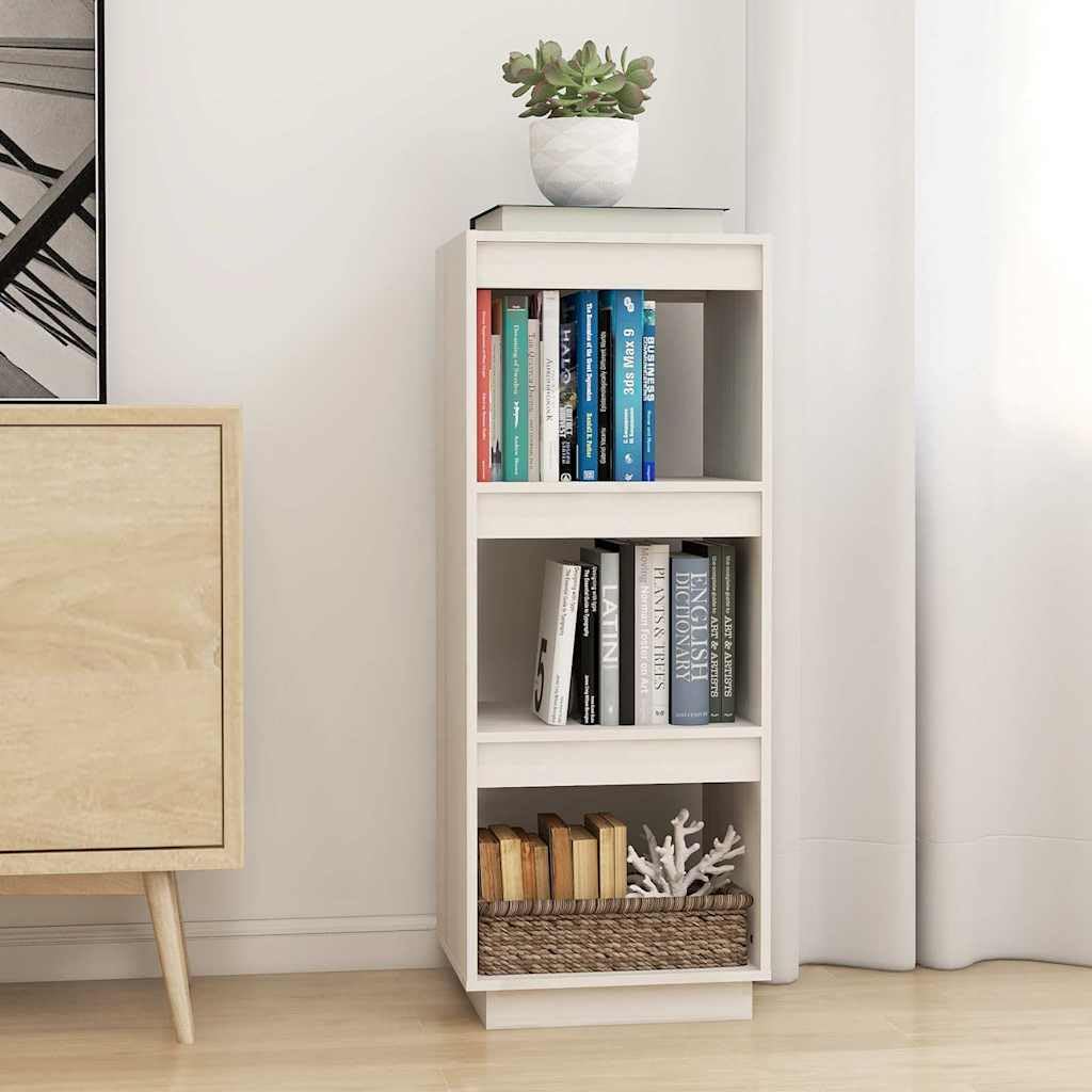 Libreria bianca in legno massiccio, 40 x 35 x 103 cm, divisorio con 3 scomparti, per soggiorno, corridoio, ufficio, cameretta dei bambini